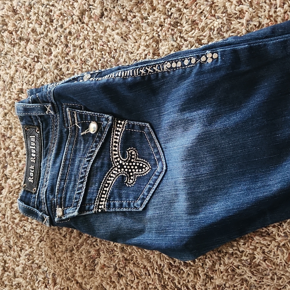 Rock revival blue jeans